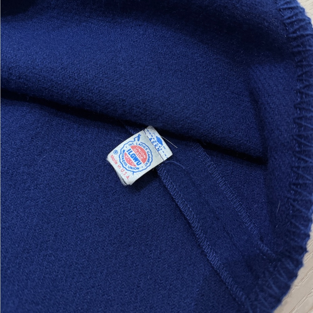 VTG Ralph Lauren Country Fringe Wrap Wool Skirt Blue Mini Union Made Size 12 - Picture 6 of 6